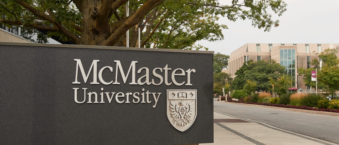 McMaster sign at Sterling and University entrance.