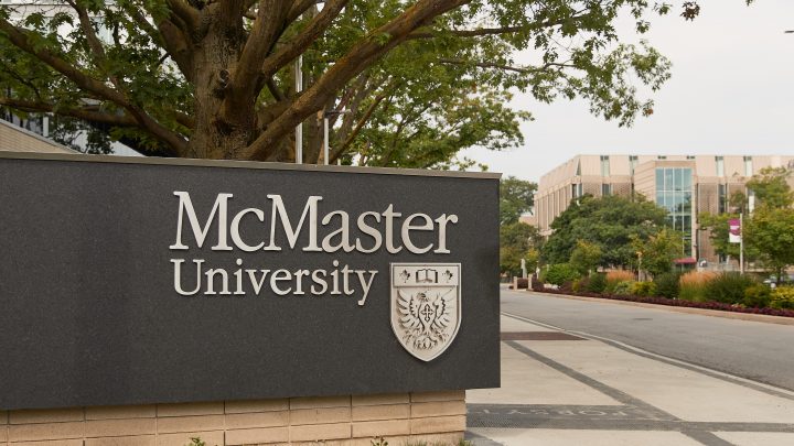McMaster sign at Sterling and University entrance.