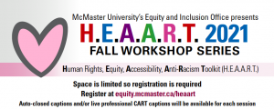 HEAART Fall 2021 banner Fall workshops
