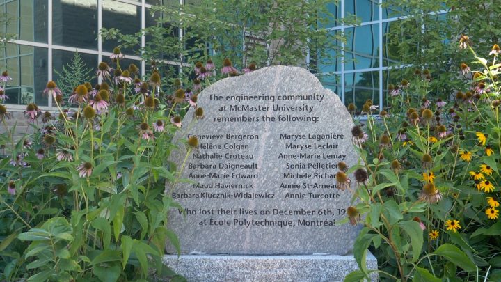 Commemorative Stone for lives lost Montreal Massacre 1989 L'Ecole Polytechnique