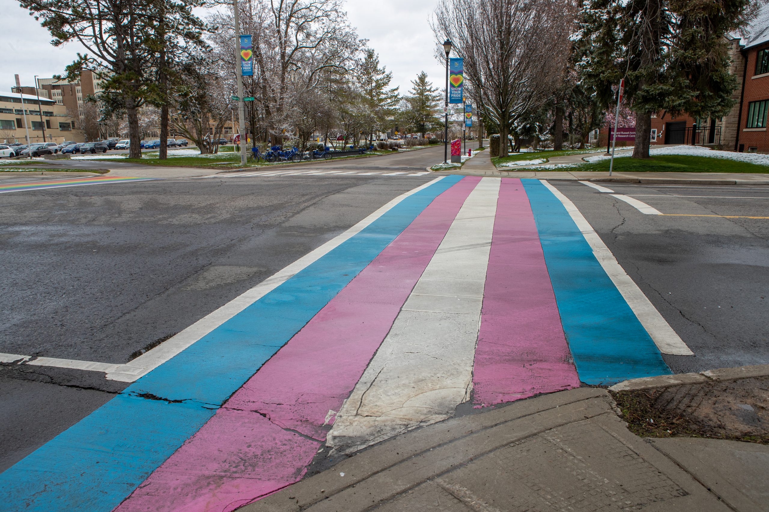 painted road crosswalk